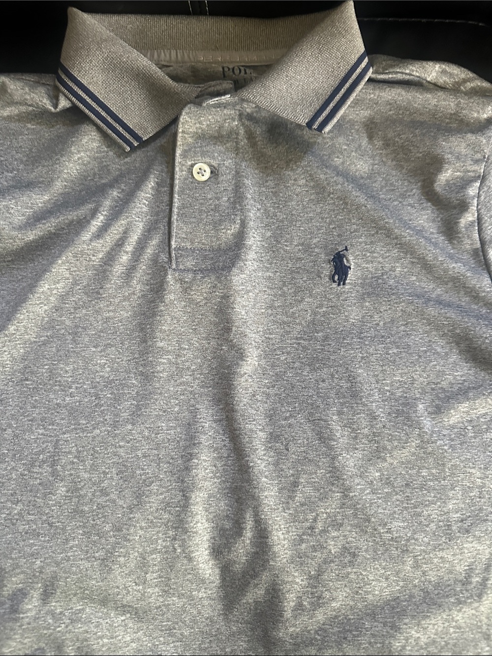 Ralph Lauren Heather Gray Polo with Navy Pony - Picture 3 of 3